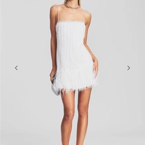Worn once Retrofete mini dress with feathers. It’s been professionally cleaned.